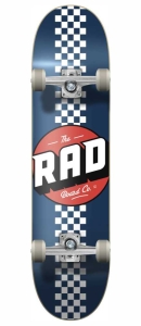 Rad Checker Stripe skateboard | 7.75" Navy