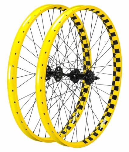mafiabikes blad 29 komplet kół rowerowych Laufradsatz wheelie wheel set driver single yellow check (1).webp