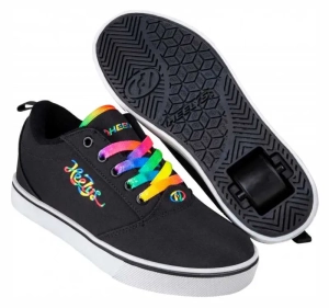 Heelys Pro 20 Shoes with Wheels | Black Rainbow Cursive