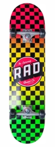 Rad Checkers Progressive Skateboard | 8" Rasta