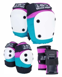 187 Killer Pads Six Pack sada chráničů | Pink Teal
