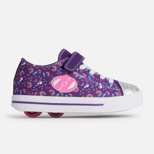 Heelys X2 Snazzy Shoes with Wheels for kids | Purple Rainbow
