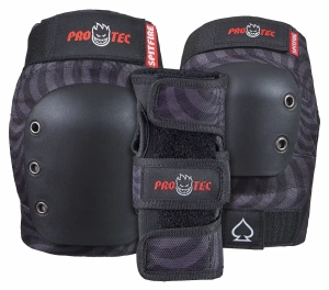 Pro-Tec x Spitfire Street sada chráničů | Swirl Black