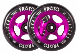 Proto Sliders 110mm kolečka pro freestyle koloběžky 2ks | Black on Purple