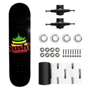 Sushi Set Pagoda Logo skateboard | 8.125" Black