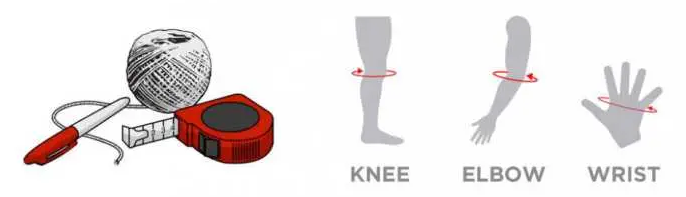 How to measure knee, elbow and wrist for 187 Killer Pads