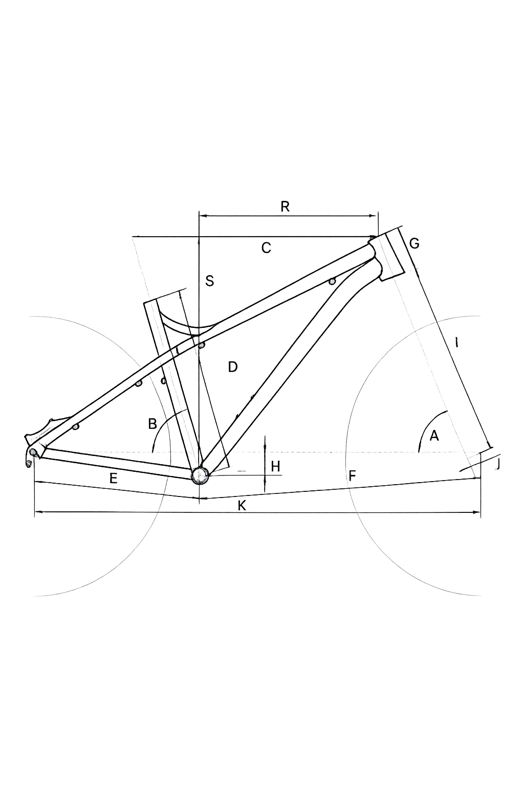 Frame geometry diagram CTM Zephyr Comp Junior 26"